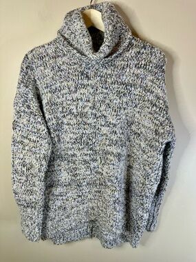Lou & Grey For Loft MEDIUM OverSized Glitter-Knit Cowl Neck Sweater